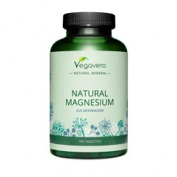 Vegavero Natural Magneziu 300 mg 180 Tablete Magneziul este foarte important pentru funcționarea normală a celulelor, nervilor, 