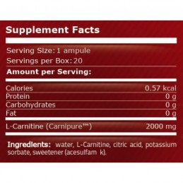 L-Carnitina 2000 mg, 25 ml, 20 ampule- arde grasimea, ajuta la cresterea masei musculare, inhiba pofta de mancare Beneficii L-Ca