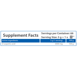 DAA, D-Aspartic Acid pulbere 200 grame- stimulează producția de tes-tosteron, doza mare de Acid D-Aspartic Beneficii D-Aspartic 
