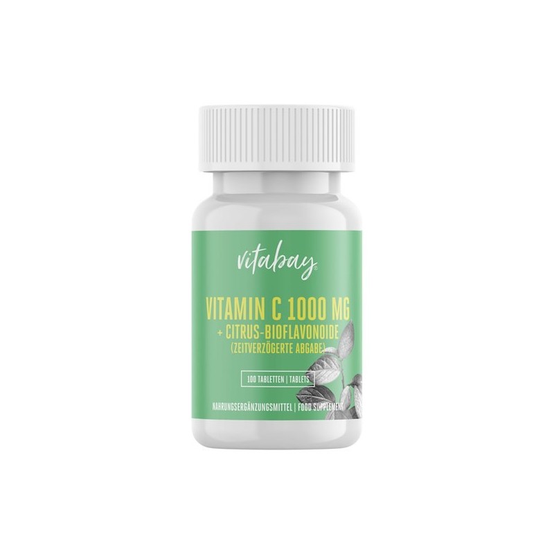 Vitabay Vitamina C 1000 mg + Bioflavonoide 100 Tablete, eliberare in timp Beneficii si proprietati ale Vitaminei C 1000mg: absor