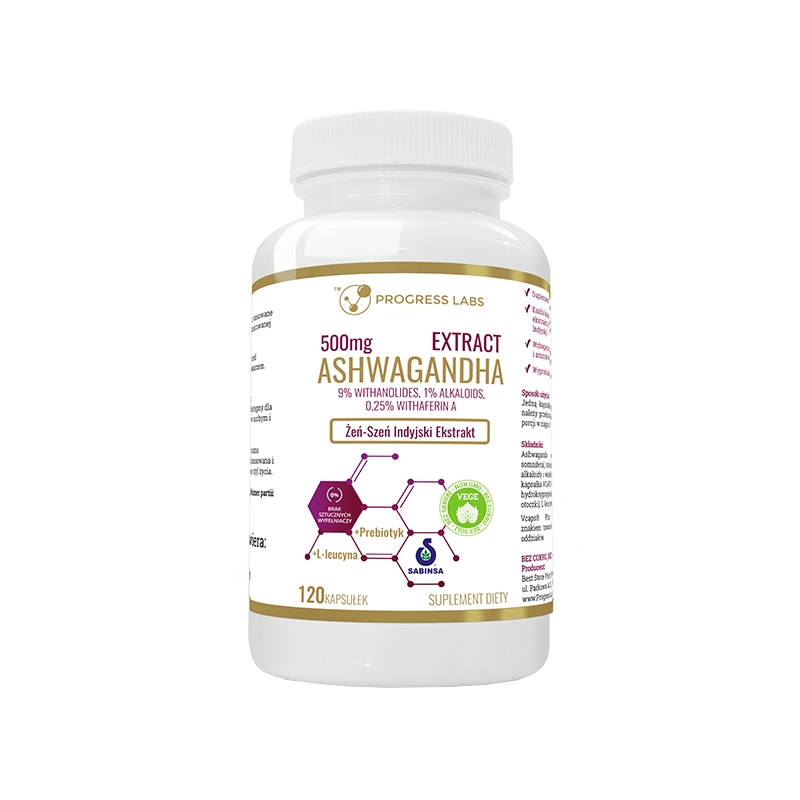 Progress Labs Ashwagandha Extract 500mg 9% Withanolides 120 Capsule Beneficii Ashwagandha: planta medicinala antica, reduce nive