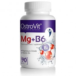 OstroVit Mg + B6, Magneziu + Vitamina B6, 90 Tablete Beneficii Magneziu, Vitamina B6: crește tes-tosteronul, creșterea masei mus