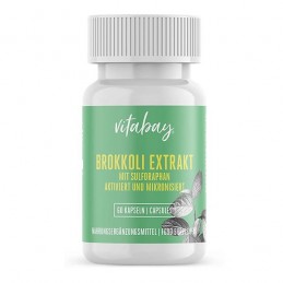 Vitabay Extract de broccoli cu sulforafan - 60 capsule Vegan Broccoli este bogat în minerale și oligoelemente precum potasiu, ca