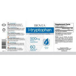 L-Triptofan 500mg 60 capsule, Sursa naturala de 5-HTP, sprijină funcția imunitara, ajuta in cazul dependentei de fumat Beneficii