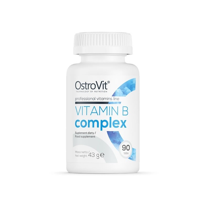 OstroVit Vitamin B Complex 90 Tablete B complex beneficii: Susține funcția cardiovasculară și producția de energie, întăresc imu