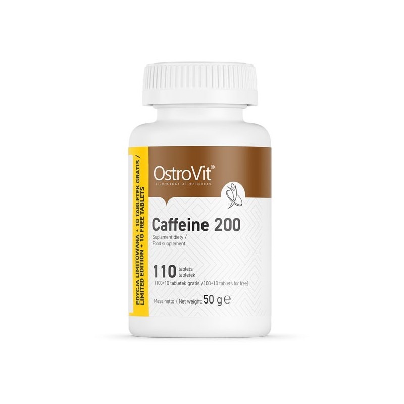 Caffeine 200 mg, 110 Tablete- Supliment inlocuitor cafea Beneficii Cafeina: Inlocuitor excelent pentru cafea, ofera multa energi