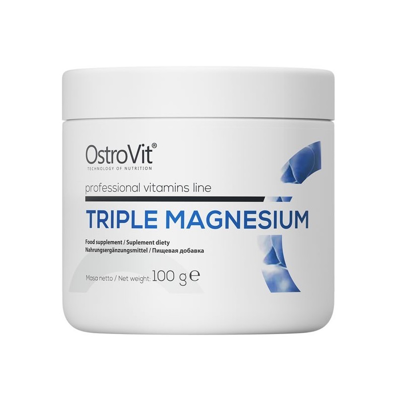 Triple Magnesium pudra, 100 grame- Regleaza tensiunea arteriala, amelioreaza migrenele, minimizeaza depresia Beneficii magneziu 