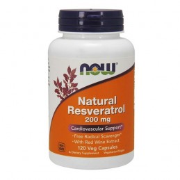 Now Foods Natural Trans Resveratrol 200 Mg 120 Capsule Beneficii Resveratrol: mentine sanatatea colonului, antioxidant natural p