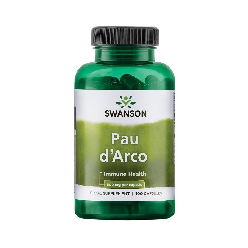 Swanson Pau D'Arco 500 mg 100 Capsule Beneficii Pau d'Arco: poate ajuta la îmbunătățirea sănătății respiratorii, ajută la amelio