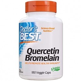 Quercetin Bromelain, 180 Capsule, Sprijină sănătatea sinusurilor și promovează răspunsul histaminei sănătoase Beneficii Querceti