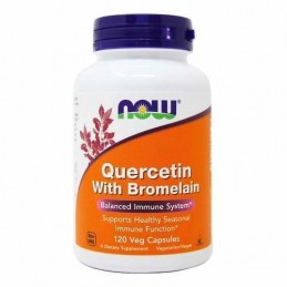 Now Foods Quercetin cu Bromelain - 120 Capsule Beneficii Quercetin cu Bromelain: sprijină sănătatea sinusurilor și promovează ră