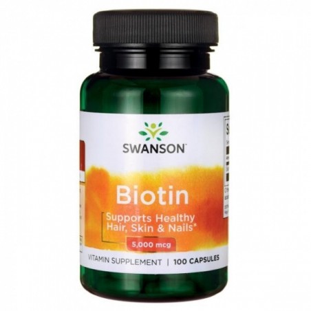 Swanson Biotina 5000 mcg, 100 Capsule