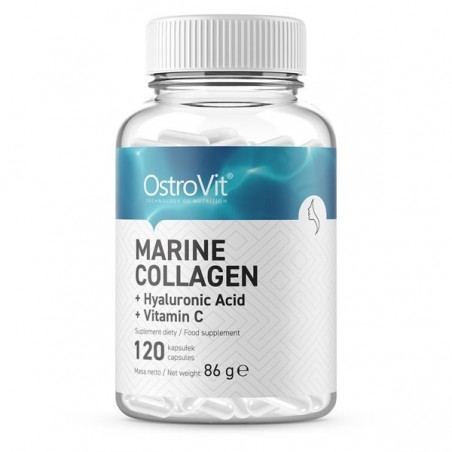 OstroVit Marine Collagen cu Hyaluronic Acid cu Vitamina C 120 Capsule