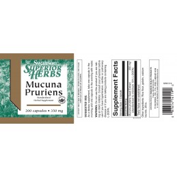 Swanson Superior Mucuna Pruriens 350 mg 200 Capsule, L-Dopa Mucuna Semințele Mucuna Pruriens oferă un impuls natural dorinței se