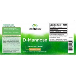 D-Manoza, 700 mg, 60 Capsule, Menținerea eficienței antibioticelor impotriva infectiilor Beneficii D-Mannose: menținerea eficien