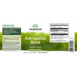 Swanson Astragalus radacina 470 mg 100 capsule Beneficii Astragalus: intareste sistemul imunitar, reduce inflamatia, incetineste