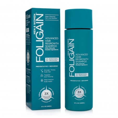 FOLIGAIN Sampon pentru regenerarea parului cu 2% Minoxidil & 2% Trioxidil® (8oz) 236ml