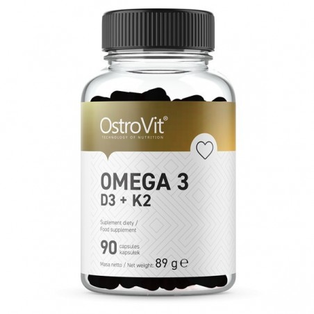 OstroVit Omega 3, Vitminele D3 + K2 90 Capsule