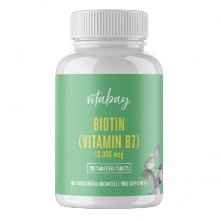 Vitabay Biotina 10.000 mcg 10 mg 200 Tablete, Ajuta la cresterea parului