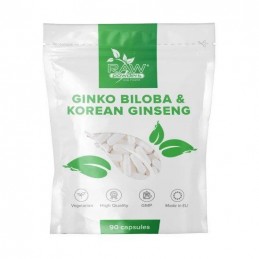 Raw Powders Ginkgo Biloba 3000mg si Korean Ginseng 1000mg 90 Capsule Beneficii: creste libidoul, creste energia si starea de spi