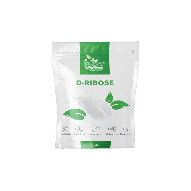 Raw Powders D-Riboza Pudra 250 de grame Beneficii D'Riboza: ajuta recuperarea rezervelor de energie din celulele dvs. Poate îmbu