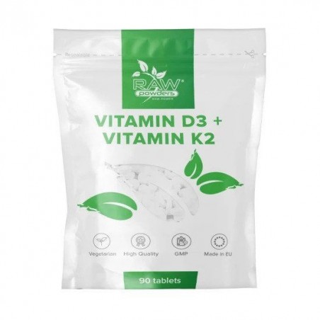 Raw Powders Vitamina D3 + Vitamina K2 90 Tablete