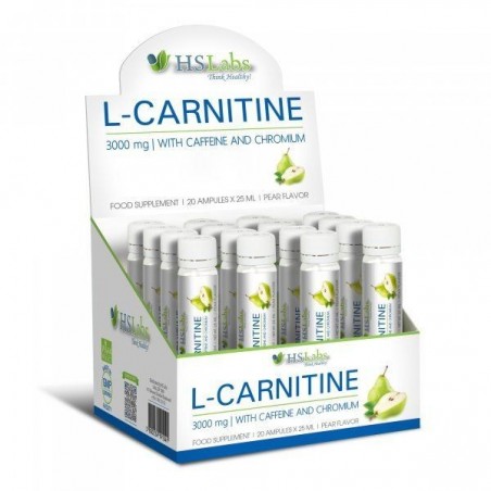 HS Labs L-Carnitina 3000mg + Cafeina + Crom 25 ml 20 Fiole (Slabire, arde grasimea)