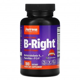 Jarrow B-Right, 100 Veggie Capsule B-Right® este o formula complexa de vitamina B, cu un echilibru atent, cu miros redus. - 1