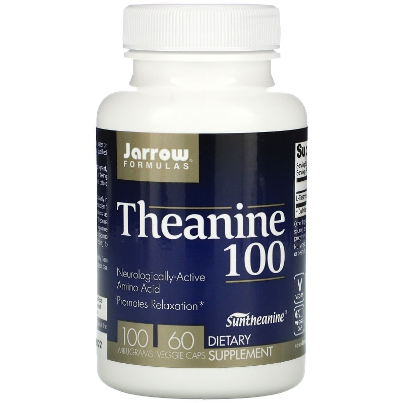 Theanine, 100mg 60 Capsule, Induce relaxarea fără somnolență, diminuarea simptomelor PMS, reduce anxietatea Beneficii L-Teanina: