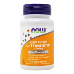 L-Theanine cu Inositol, 60 Capsule, Sustine nivelul de serotonina sănătos pentru o dispoziție mai bună, poate reduce anxietatea 