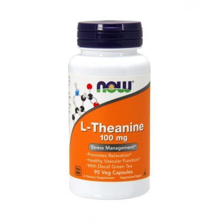 NOW Foods L-Theanine cu Inositol si Taurine, 100mg - 90 comprimate masticabile