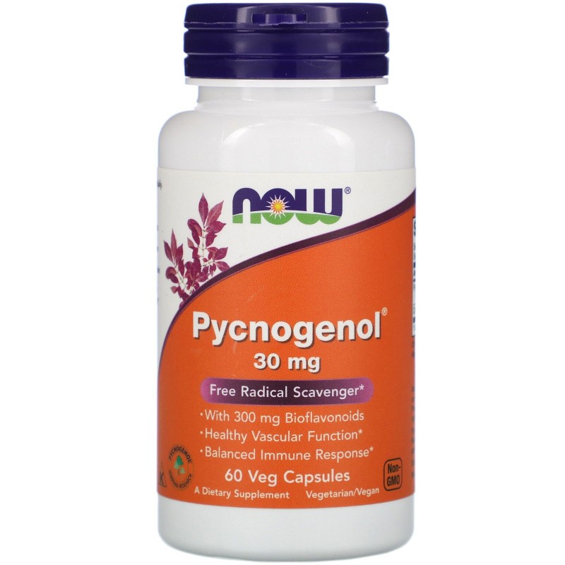 NOW Foods Pycnogenol, 30mg - 60 Capsule Pycnogenol®: un puternic antioxidant, sprijină echilibrul colesterolului sănătos, ajută 