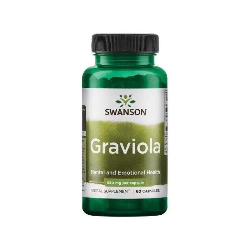 Swanson Graviola, 530mg - 60 Capsule Beneficii Graviola: sprijina functia imuna, cresterea si functionarea celulelor sanatoase, 