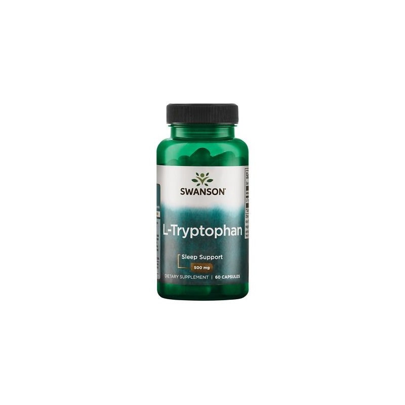 Swanson L-Tryptophan, 500mg - 60 Capsule Trptofan beneficii tulburare somn și insomnie, in caz de depresie, anxietate, reduce ap