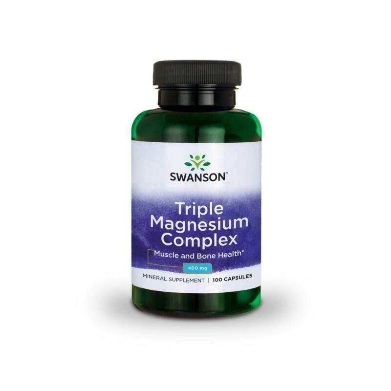 Swanson Triple Magnesium Complex, 400mg - 100 Capsule Beneficii Triple Magnesium Complex: contine trei surse de magneziu, reglea