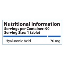 HS Labs - Hyaluronic Acid 70 mg - 90 Comprimate (Acid Hialuronic) Beneficii Acid Hialuronic: sustine sanatatea articulatiilor si