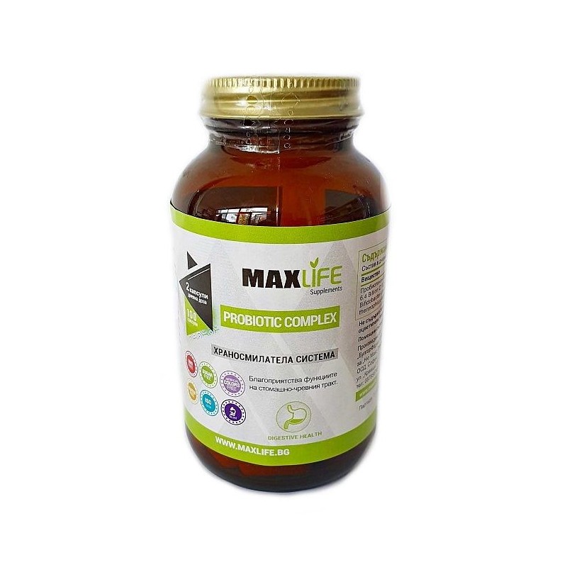 MAXLife PROBIOTIC COMPLEX 100 capsule Beneficii PROBIOTIC COMPLEX: imbunatateste digestia si absortia nutrientilor, sustine sana