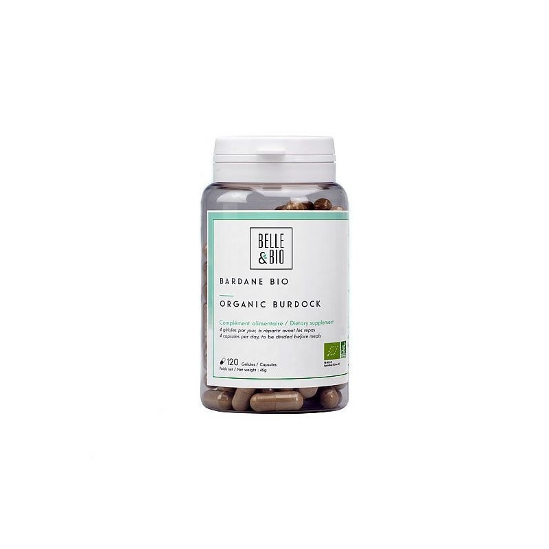 Bardane Bio, brusture organic, 120 capsule, Detox natural pentru ten Beneficii Belle&amp;Bio brusture organic: 100% radacina de 