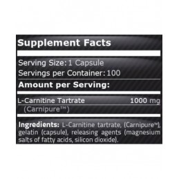 L-Carnitina 1000 mg 100 capsule (Arde grasimea, inhiba pofta de mancare) Beneficii Carnitina- buna pentru slabire, ar putea imbu