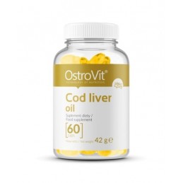 Ulei de ficat de cod, 500 mg 60 Caps- Susține buna funcționare a sistemului cardiovascular,Vitaminele A și D solubile în grăsimi