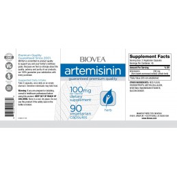 Biovea ARTEMISININ 100 mg 90 Capsule Vegetariene (Pelin dulce) Beneficii ARTEMISININ: Qinghao Su, cunoscut si sub numele de Arte