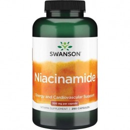 Swanson Niacinamide - Vitamina B3 500 mg 250 capsule Beneficii Niacinamide- metabolizarea normala a energiei, contribuie la redu