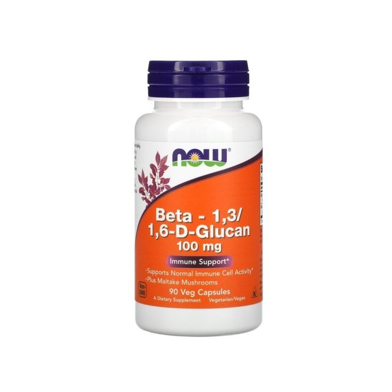 Now Beta 1,3/1,6 - D - Glucan 100 mg 90 de capsule (Reduce riscul de raceala, infectii si virusi, creste imunitate) Beneficii Be