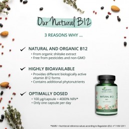 Natural Vitamin B12 60 Capsule, Reduce oboseala, intareste imunitatea si sistemul nervos Beneficii Natural Vitamin B12: Vitamina