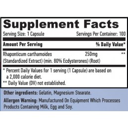 Haya Labs Ecdysterone 250 mg 100 Capsule (Reduce oboseala, masa musculara, echilibru azot) Beneficii Ecdysterone: Proprietatile 