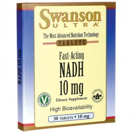 Supliment alimentar NADH 10 mg 30 Tablete, Swanson Beneficii NADH: este esențial pentru producerea de energie, eficacitate clini