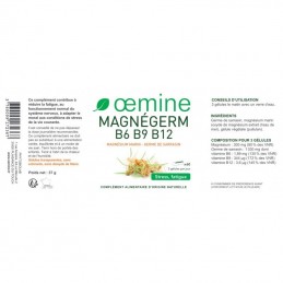 Oemine Magnegerm Magneziu, germeni, B6 B9 B12 - 60 Capsule Beneficii MAGNEGERM B6 B9 B12 - joaca un rol in dezvoltarea sanatoasa