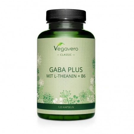 Vegavero GABA PLUS, 120 de capsule, (Ceai verde+L-Theanina+B6)