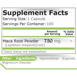 Maca 750 mg 100 Capsule, Pure Nutrition USA Beneficii Maca: stimuleaza libidoul la ambele sexe, imbunatateste starea generala, a