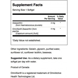 Swanson Astaxantina & Zeaxantina 60 Capsule (Supliment sanatate ochi) Beneficii astaxantina si zeaxantina: este un bun antioxida